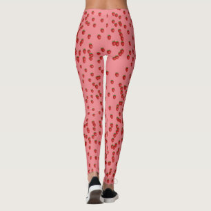 rosa av jordgubbar leggings