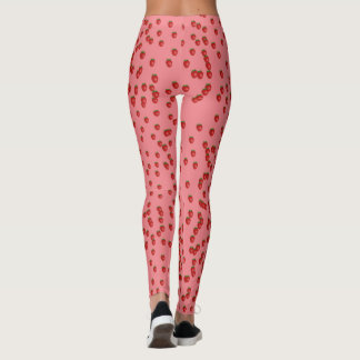 rosa av jordgubbar leggings