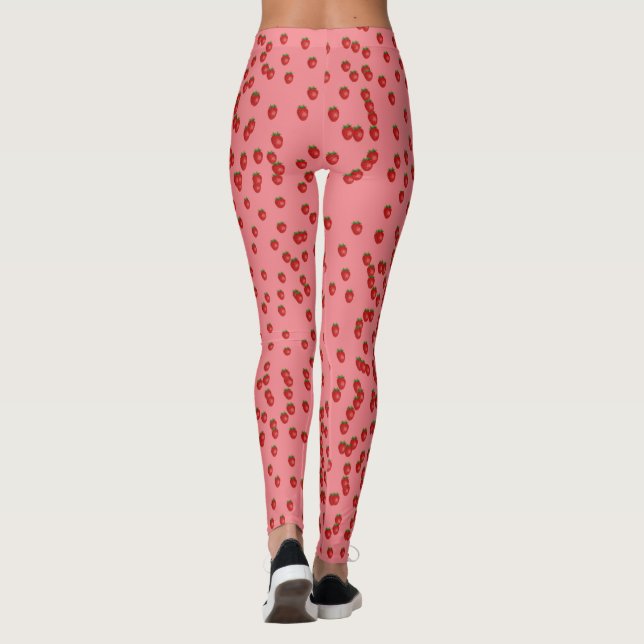 rosa av jordgubbar leggings (Baksida)