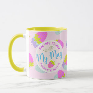 Rosa av jordgubbar mugg
