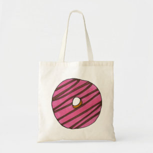 Rosa av jordgubbar Zebra Rand Donut Doughnut Tote Tygkasse