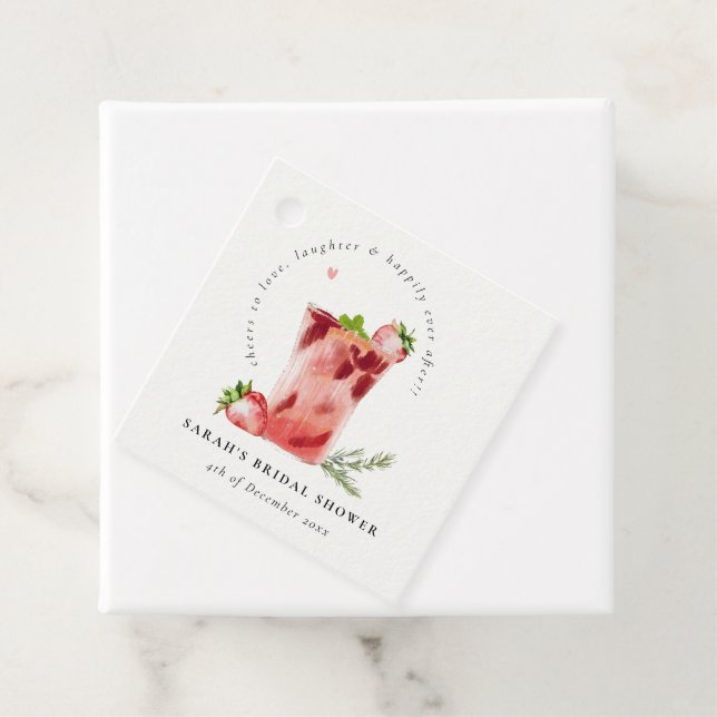 Rosa av jordgubbsbär Margarita Cocktail-Möhippa Gåvor Etiketter (På plats)