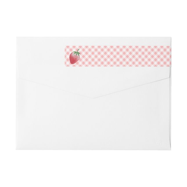 Rosa av jordgubbsbär, sommarplagt Picnic-Födelseda Etikettband (Baksidan)