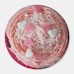 Rosa av jordgubbsbär Valentines av Cupkaka Magnet