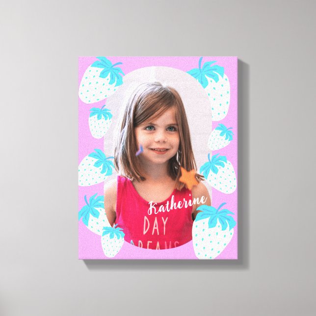 Rosa av jordgubbsfoto canvastryck (Framsida)