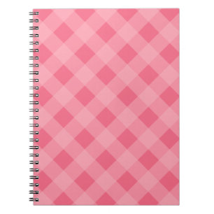 Rosa av jordgubbsrötter Gingham Notebook Anteckningsbok Med Spiral