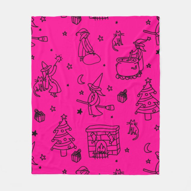 rosa av jufany christmas häxanas fleecefilt (Framsidan)