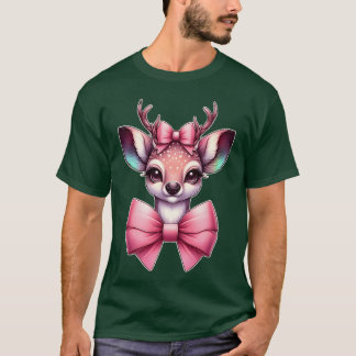 Rosa av julrein i God jul Djurretro T Shirt