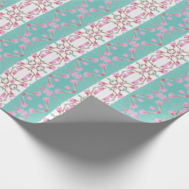 Rosa av kalk och Papper påfyllning av brunt Blommi Presentpapper