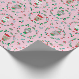 Rosa av klämjdjur i julafton presentpapper