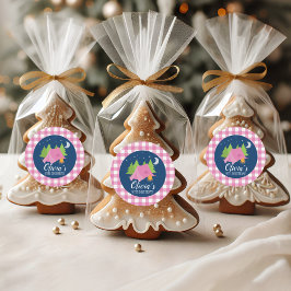 Rosa av klumpor inbjudan-kuvertsälar runt klistermärke