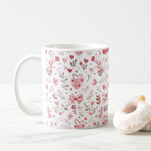 Rosa av knärör med blommor kaffemugg