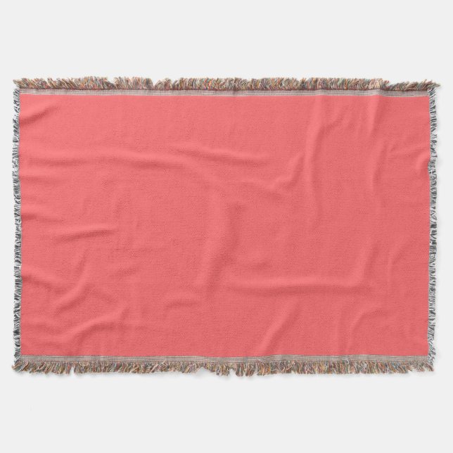 Rosa av korall (färg i fast form) filt (Framsidan)