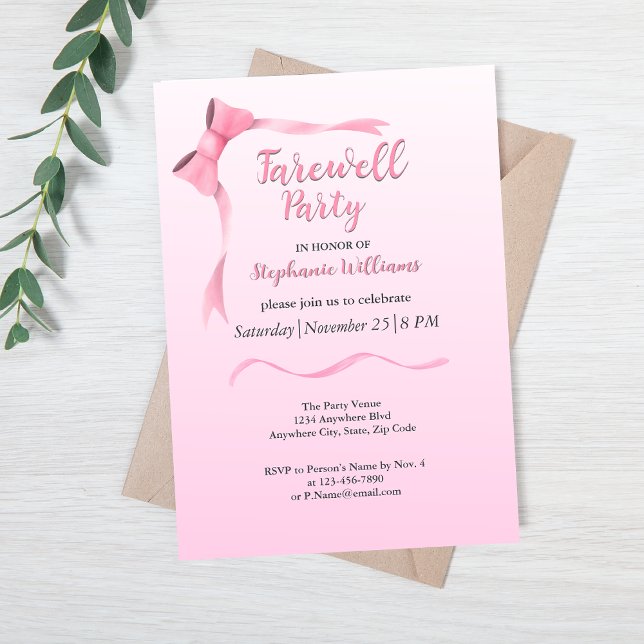 rosa av kvinnors avkomma elegant party inbjudningar (Skapare uppladdad)