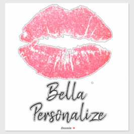 Rosa av läpparnas beläggning klistermärken