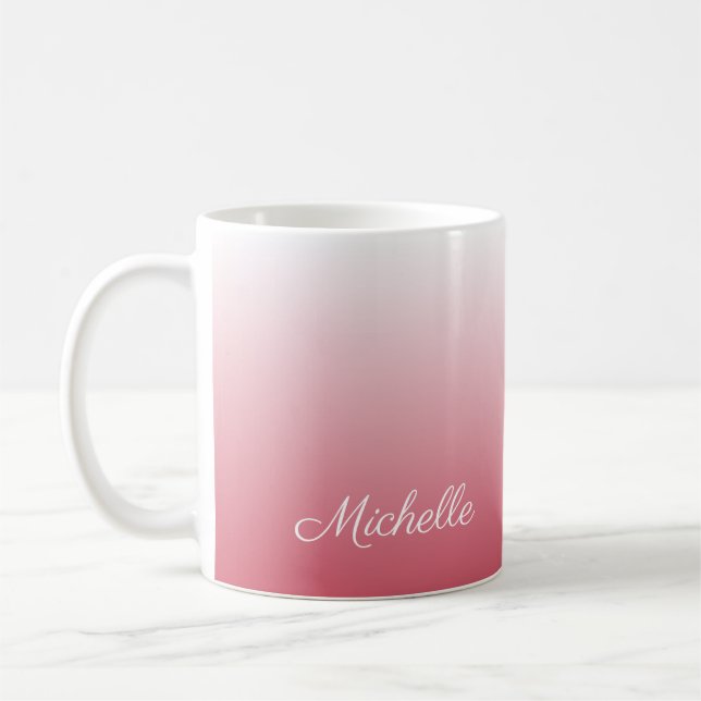 rosa av lax i personlig, övertoning, ombre kaffemugg (Vänster)