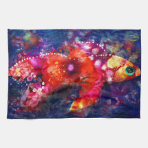 Rosa av Lila av guldfisk med Abstrakt Orange av