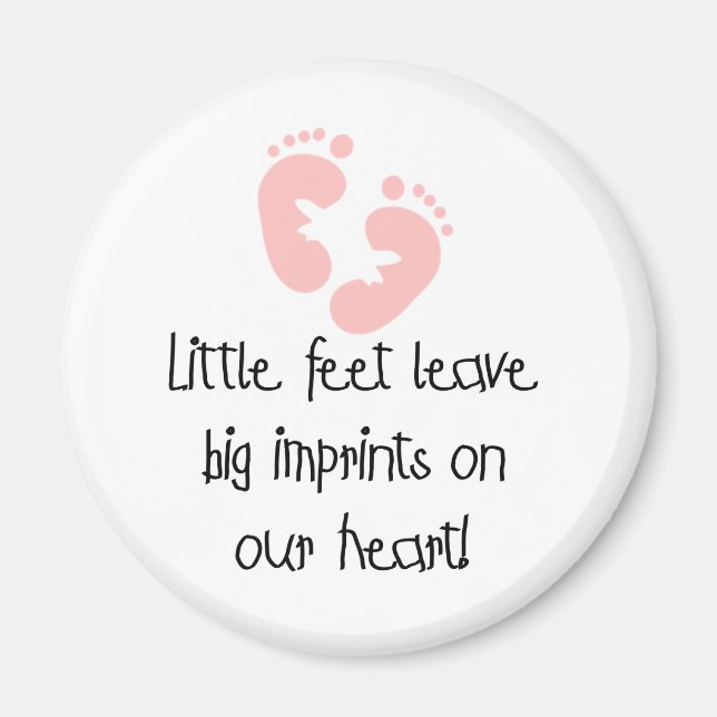 Rosa av Little Feet Big Imprint Magnet (Framsidan)