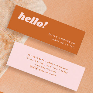 Rosa av ljus färgstark Orange Mini Visitkort