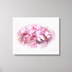 Rosa av ljus och Mörk Hydrangea Flowers Canvastryck