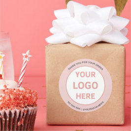 Rosa av Logotyp för Anpassningsbar av bakverk Runt Klistermärke