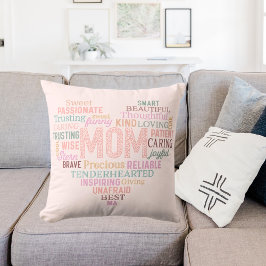 rosa av mamma mor ord art kudde