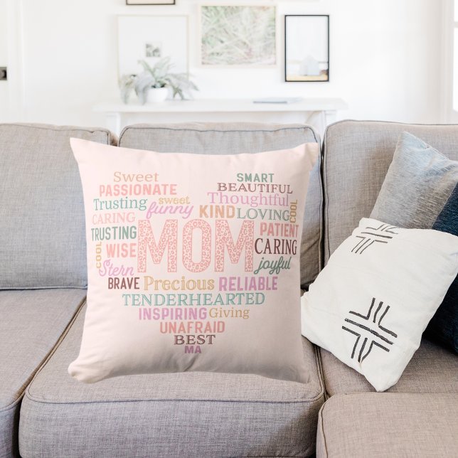 rosa av mamma mor ord art kudde (Skapare uppladdad)