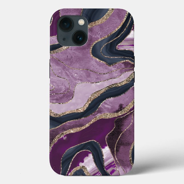 Rosa av marble Agate Guld Glitter Glam #1  (Baksida)