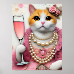Rosa av matburk med pärlor med dryck poster