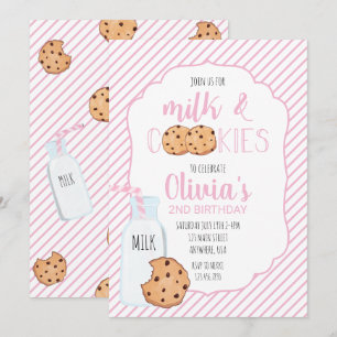 Rosa av Mjölk och cookies för Inbjudningar