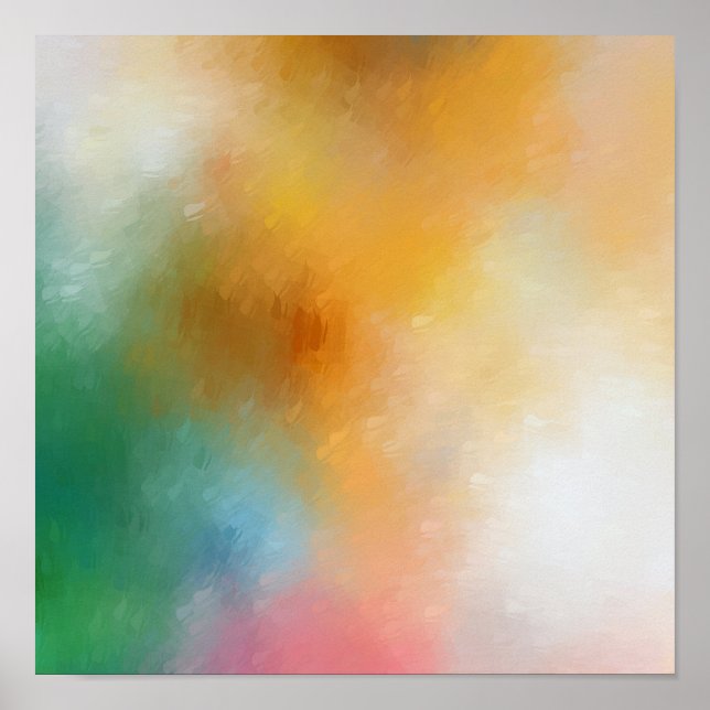Rosa av modern Abstrakt Art Red Gult Blue Grönt Poster (Framsidan)