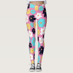 Rosa av modern Chic Blommigt Leggings