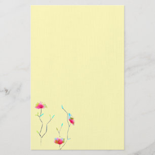Rosa av modern konst enkel blommigt brevpapper