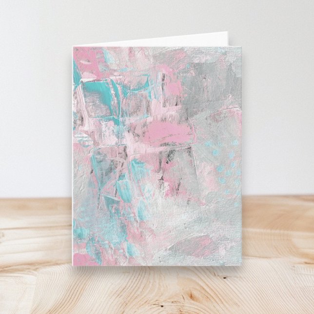 Rosa av modernt, tomt anteckningskort i Abstrakt A (All Occasion Blank Note Cards by artist © Cathy Thompson. Perfect to have on hand for a quick hello.)