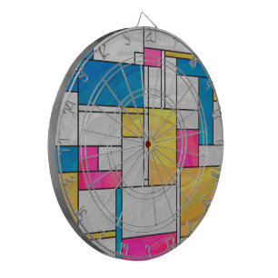 Rosa av mondrian Gult - blå utskrift Piltavla