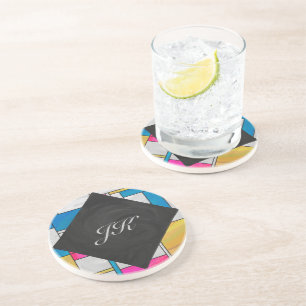 Rosa av mondrian Gult - blå utskrift Underlägg