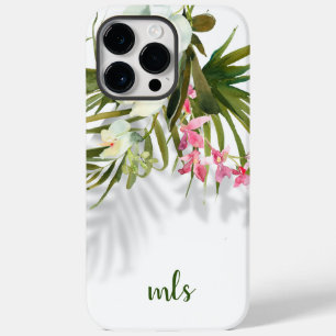 Rosa av monogram Elegant Blommigt Tropical Handfla