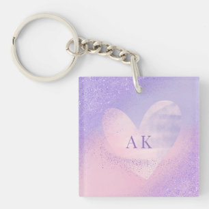 Rosa av monogram Lila Gradient Heart
