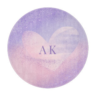 Rosa av monogram Lila Gradient Heart
