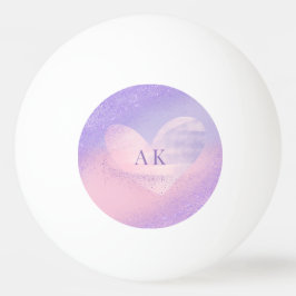Rosa av monogram Lila Gradient Heart Pingisboll