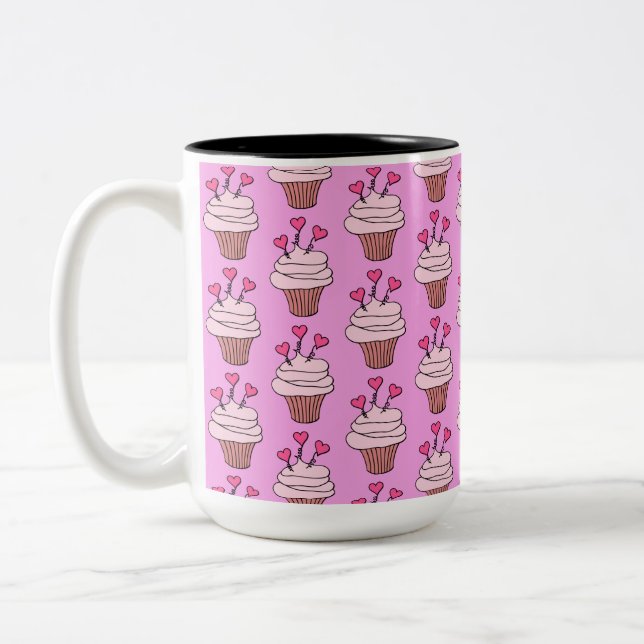 Rosa av Muffins Två-Tonad Mugg (Vänster)