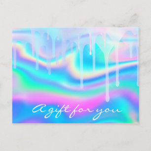 Rosa av mutscertifikat Holograph Unicorn Rainbow Vykort