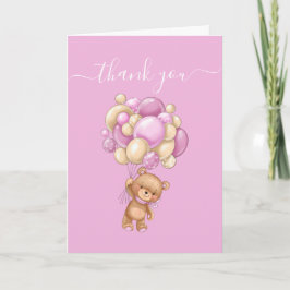 ROSA av nalle Balloon så tacksamt kort