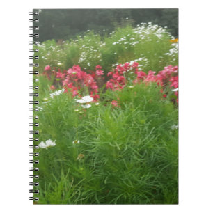 Rosa av naturens Blommigt och vitblommor Anteckningsbok