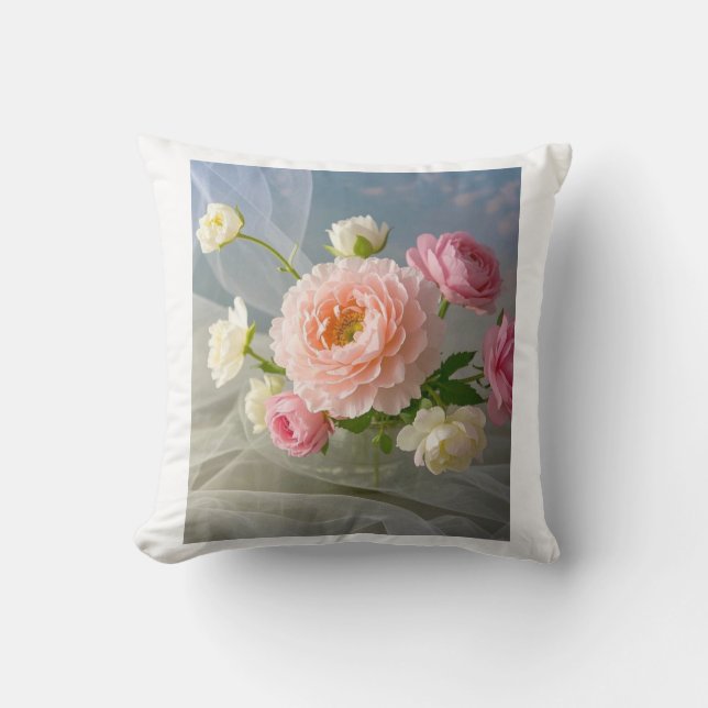 Rosa av ömtåliga tidslösa Eleganter Kudde (Framsida)