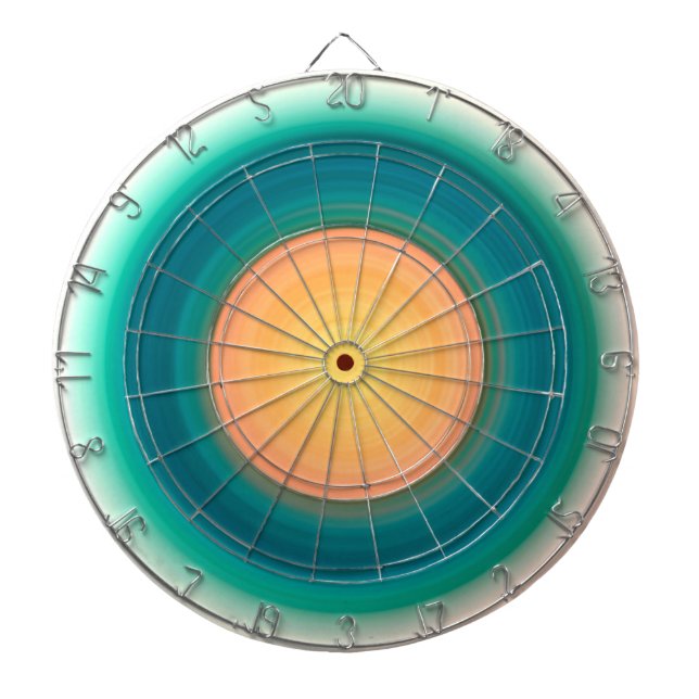 Rosa av Orange av skalblått Grönt Darttavla (Framsidan)