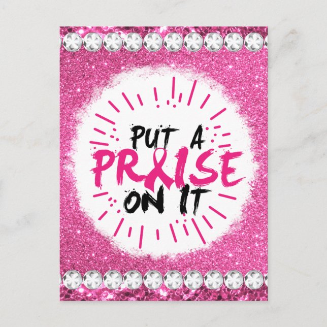 Rosa av överlevnad för bröstcancermånaden helg vykort (Framsida)