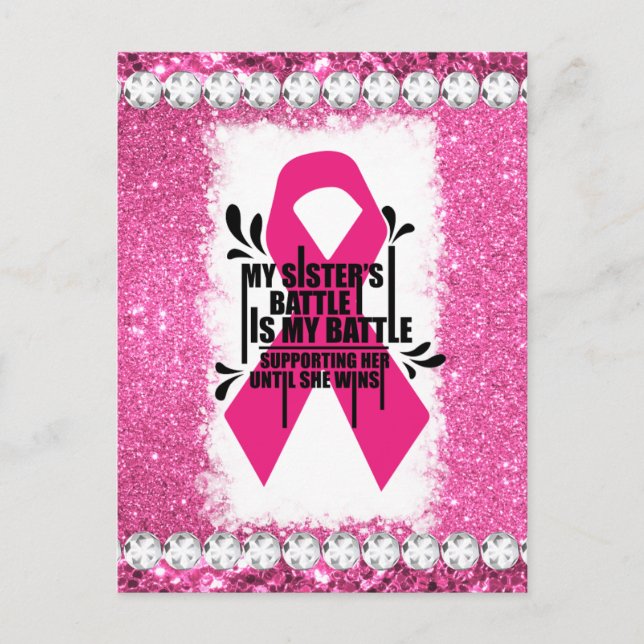 Rosa av överlevnad för bröstcancermånaden helg vykort (Framsida)