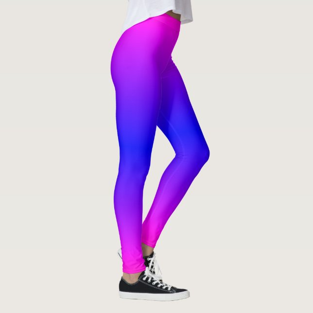 Rosa av övertoning Lila Blue Neon Leggings Party T (Höger)