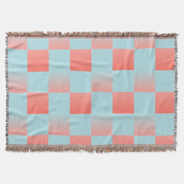 rosa av övertoningspulver med snyggt, blåkorall filt (Framsidan)